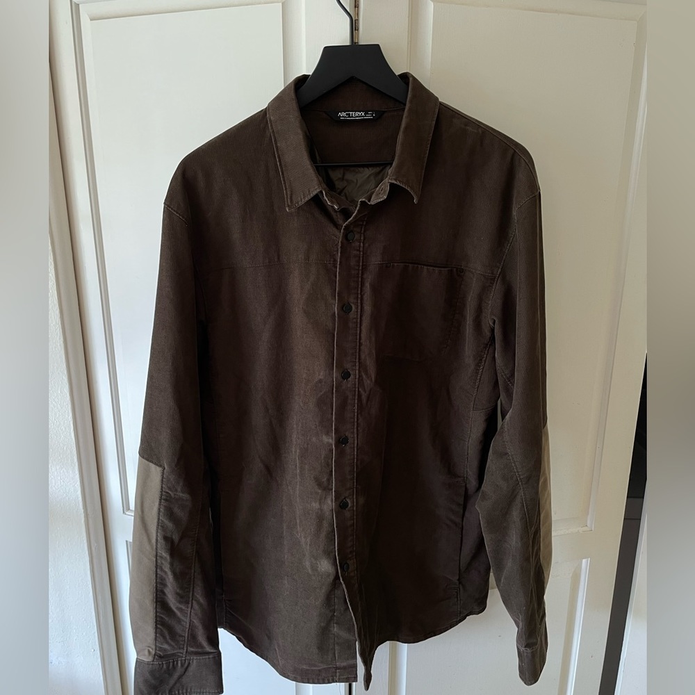 Brown Arcteryx Corduroy Satin Lined Button Up - L